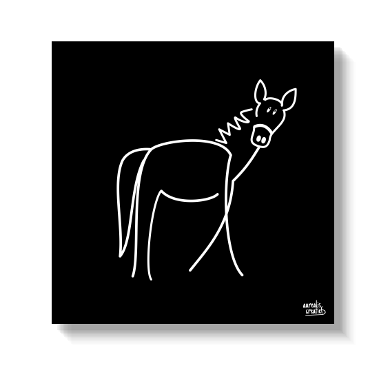 Een paard dat zijn hoofd draait, met zijn manen omhoogstaand in losse witte streken.